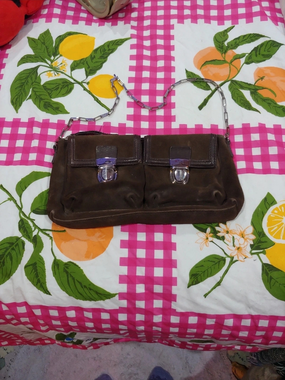 Banana Republic chocolate brown suede handbag